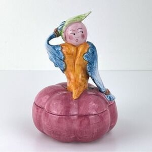 Anthropomorphic Lidded Jars Red Tomato Fairy Horchow Pottery Made Italy